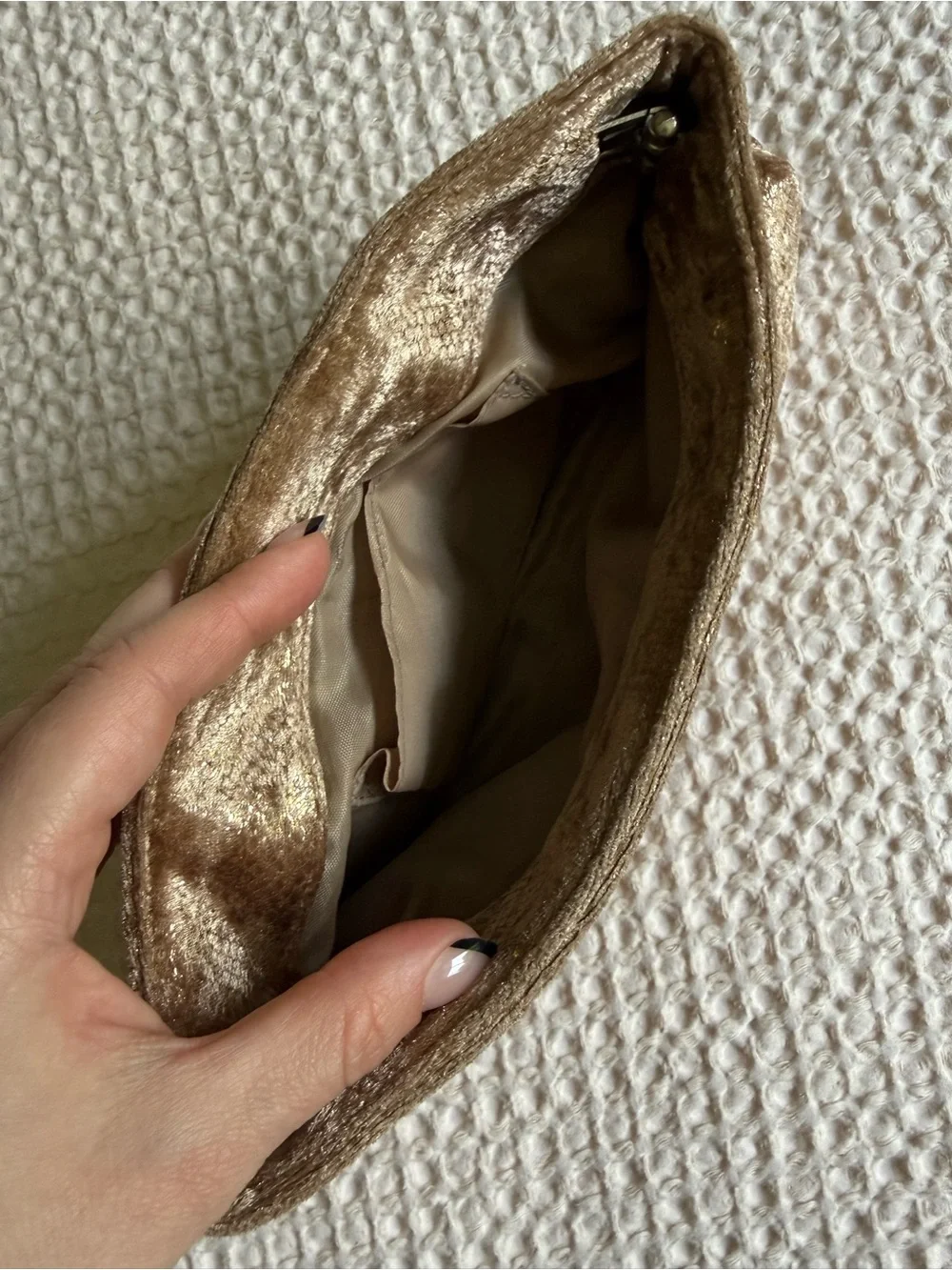 Gold Metallic Pleated Women’s Clutch